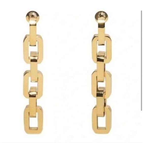 Eddie Borgo Supra Link 12K Gold Link Earrings. New! NWT - Picture 2 of 6